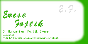 emese fojtik business card